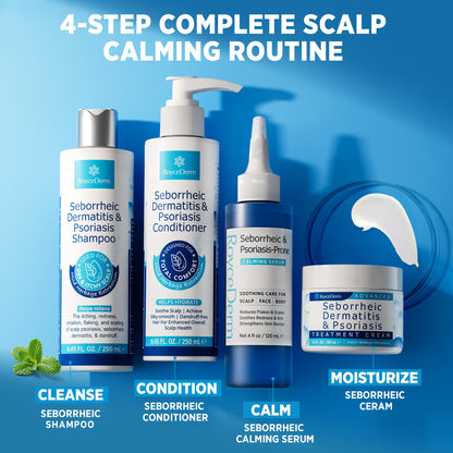Roycederm Seborrheic & Psoriasis Calming Serum: Clinically Inspired Care for Itch, Dryness, Redness & Flaking - Seborrheic Dermatitis & Psoriasis Scalp Treatment Suitable for Scalp, Face & Body