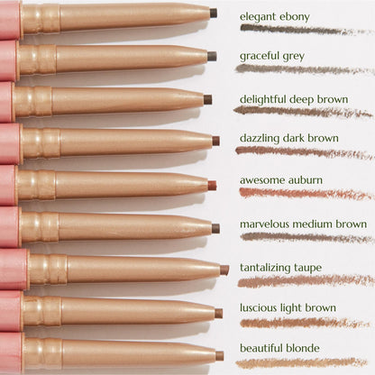 Chella Eyebrow Pencil, Long-Wear Definer with Precise Tip (Taupe)