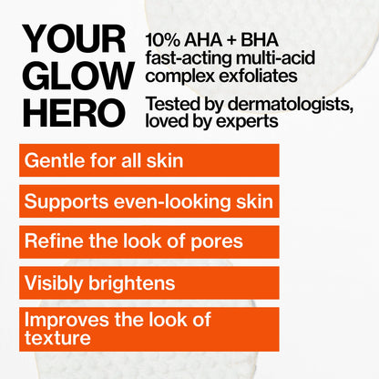 Pacifica Glow Baby Brightening Peel Pads 10% AHA + BHA Exfoliating Face Pads for Glowing Skin Resurfacing Glycolic Acid & Salicylic Acid Pad to Smooth Texture & Minimize Pores Fragrance Free 60 Count