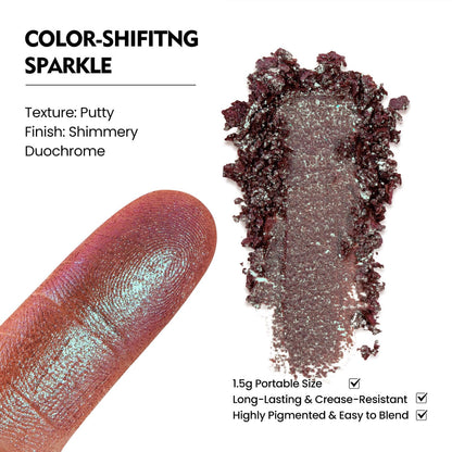 Fillwie Chameleon Duochrome Eyeshadow, Plum Mauve with Blue-Green Shift