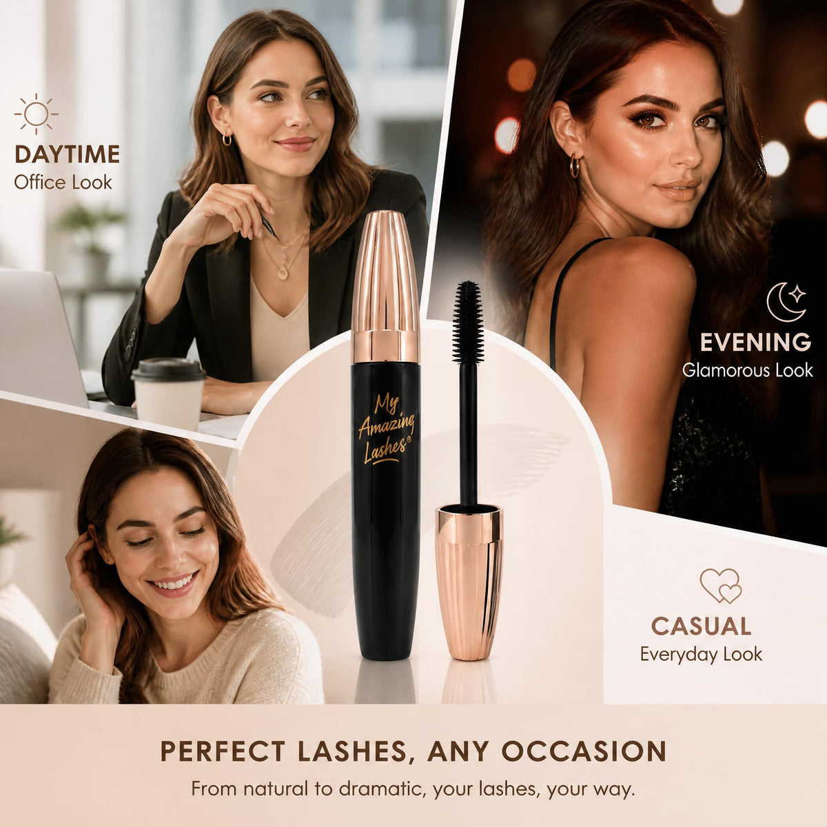 Mascara For Older Women 60 Plus, My Amazing Lashes Mascara black, Volume and Length, Natural Lengthening and Thick, Smudge-Proof,No Clumping, Instantly Create The Look of Lash Extensions, (1PCS)