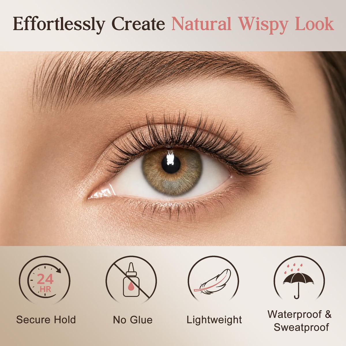 Magnetic Eyelashes with Applicator Eyeliner Natural Fake Eyelashes 10 Pairs