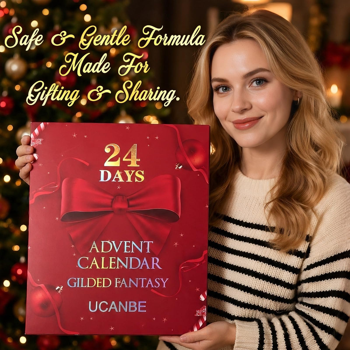 UCANBE 2026 Makeup Advent Calendar, 24-Day Christmas Makeup Gift Set for Women & Teen Girls, 2026 Xmas Beauty & Cosmetic Essentials Countdown Calendar Holiday Surprise Make Up Gift Kits Full Kit (Red)
