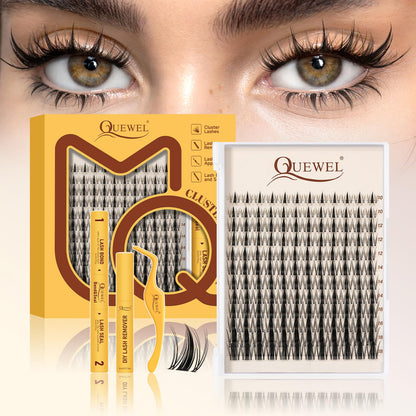 QUEWEL Fairy-Lash Clusters Kit, 144pcs Manga-Lash Clusters Kit