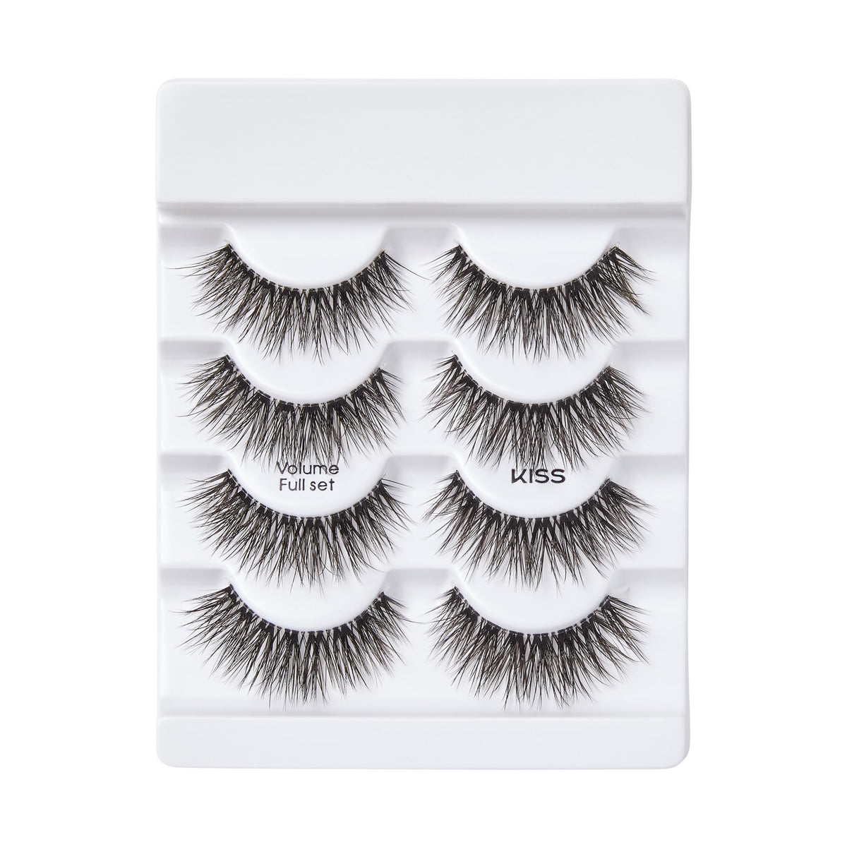 Kiss Lash Couture Luxtensions Collection False Eyelashes Multipack, 'Volume Full Set', 14 mm, Super Slim Band, Light & Flexible Wear, Flat Lash & Laser Cut Technology, Includes 4 Pairs of Strip Lashes