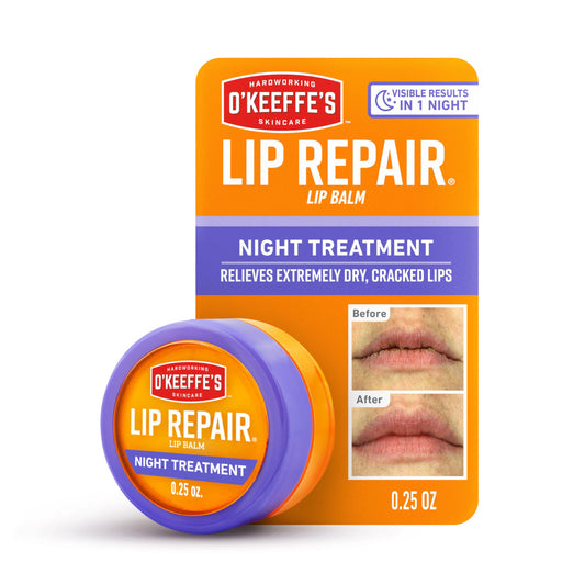 OKeeffes Lip Repair Night Treatment Balm, 0.25 oz Jar