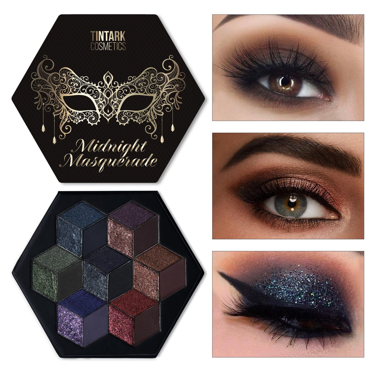 Tintark Midnight Masquerade Black Spectrum Smokey Eyeshadow Palette