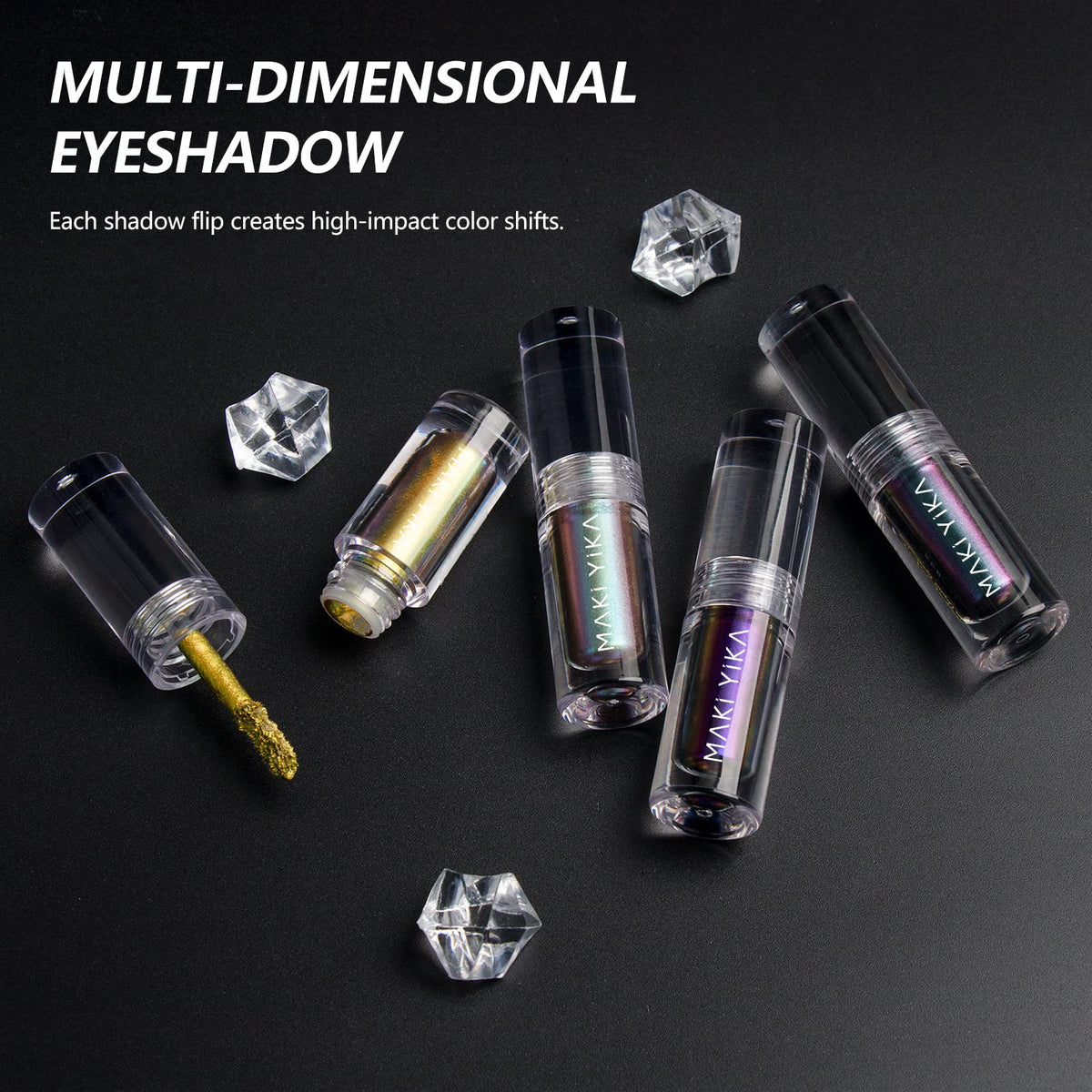 MAKI YIKA Glitter Liquid Eyeshadow Green Purple Color Shifting Eyeshadows