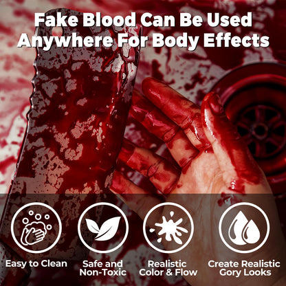 BOBISUKA Realistic Fake Blood Spray, Washable SFX Makeup Blood (Dark,50ml)