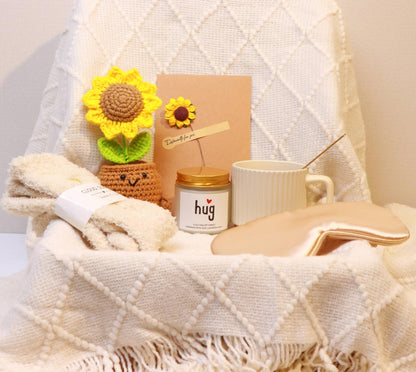 Sending Sunshine Sunflower, Thinking of You Care Package Unique Birthday Gift Baskets for Women Best Friend Mom Grandma Sister