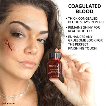 Mehron Makeup Coagulated Blood - .25 Fl oz, Fake Scab Blood Makeup