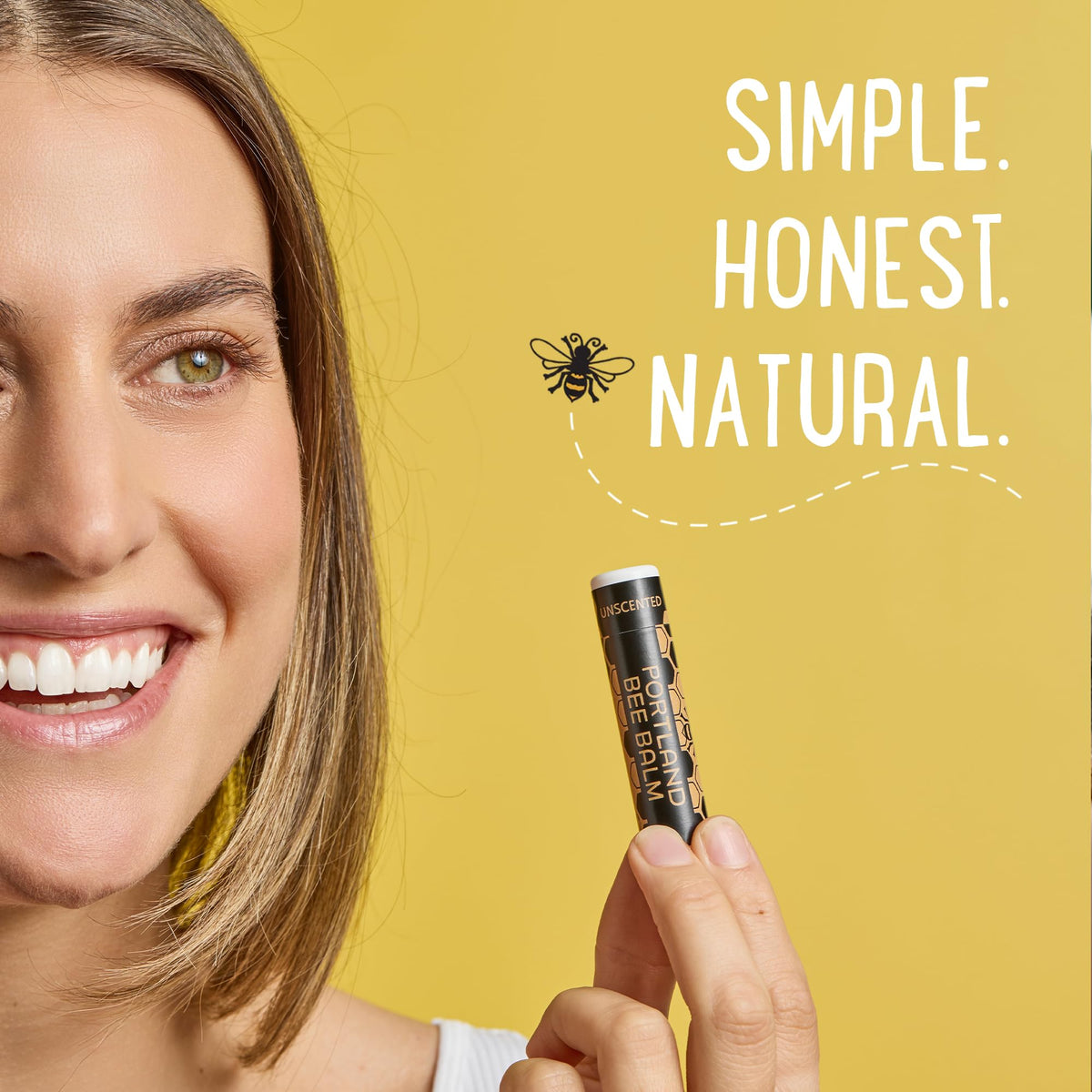 Portland Bee Balm All Natural Handmade Beeswax Lip Balm with Organic Coconut and Olive Oil (Unscented) - 3 Count | Natural Lip Balm, Cruelty Free, Plastic Neutral, | Organic Lip Balm
