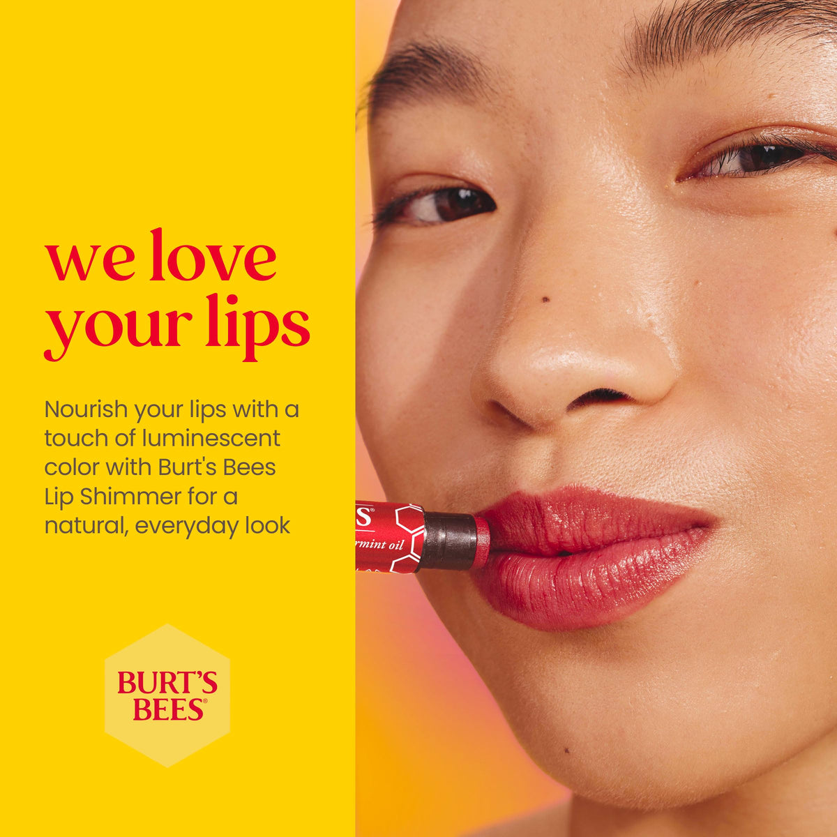 Burt's Bees 100% Natural Moisturizing Lip Shimmer, Cherry - 1 Tube