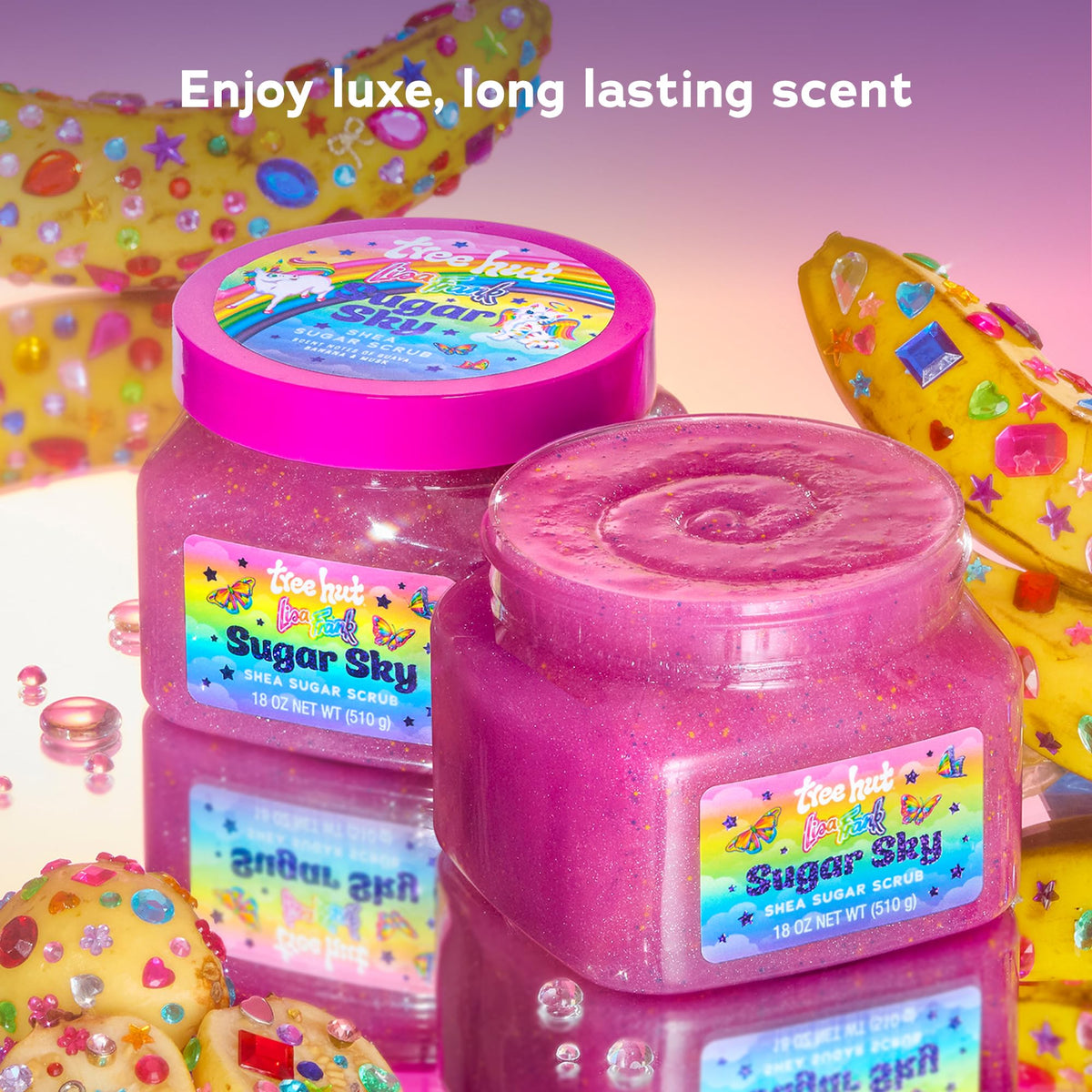 Lisa Frank x Tree Hut Sugar Sky Body Scrub, Exfoliating Sugar Scrub, 18 Oz