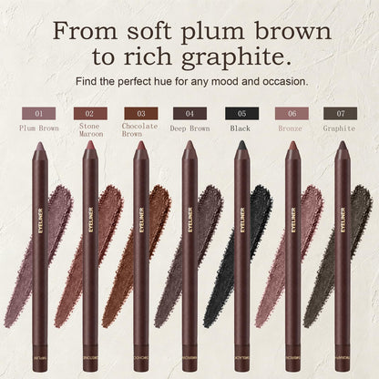 Plum Brown Eyeliner Pencil for Mature Eyes, Waterproof Smooth No-Tug Glide