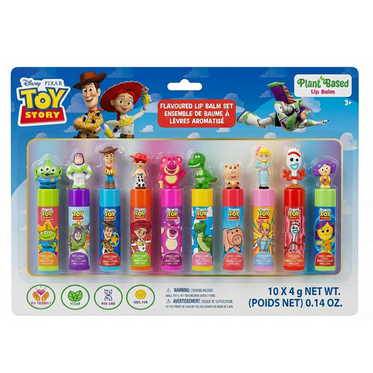 Toy Story Lip Balm Set, 10-Piece with Removable 3D Toppers