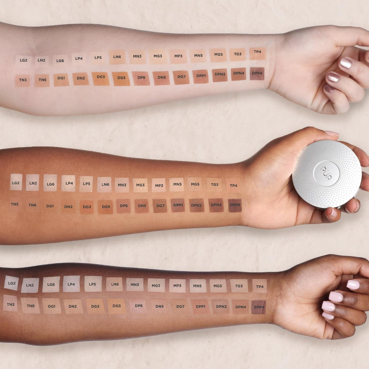 PÜR 4-in-1 Pressed Mineral Powder Foundation, SPF 15, Linen, Full Coverage