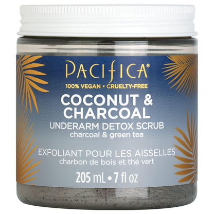 Pacifica Underarm Body Scrub - Armpit Detox Coconut & Charcoal Deodorant– Exfoliating & Nourishing for Natural Deodorant Users – Aluminum-Free & Safe for Sensitive Skin, Vegan & Cruelty-Free, 7 fl oz