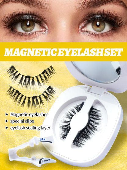 Elara Craft Magnetic Eyelashes, Magnetic Lashes with Applicator,Reusable Magnetic Lashes without Eyeliner, Glue-free False Lashes, Waterproof, Lightweight, Suit for Natural Makeup(Natural)