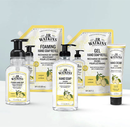 J.R. Watkins Moisturizing Gel Hand Soap Dispenser 3 Pack, Lemon, 11 fl oz