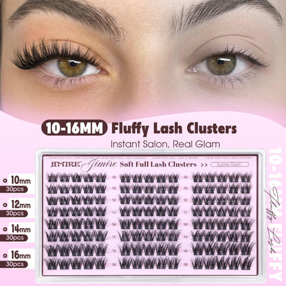 Natural Lash Clusters Wispy 10-16MM Fluffy Cluster Eyelash Extensions
