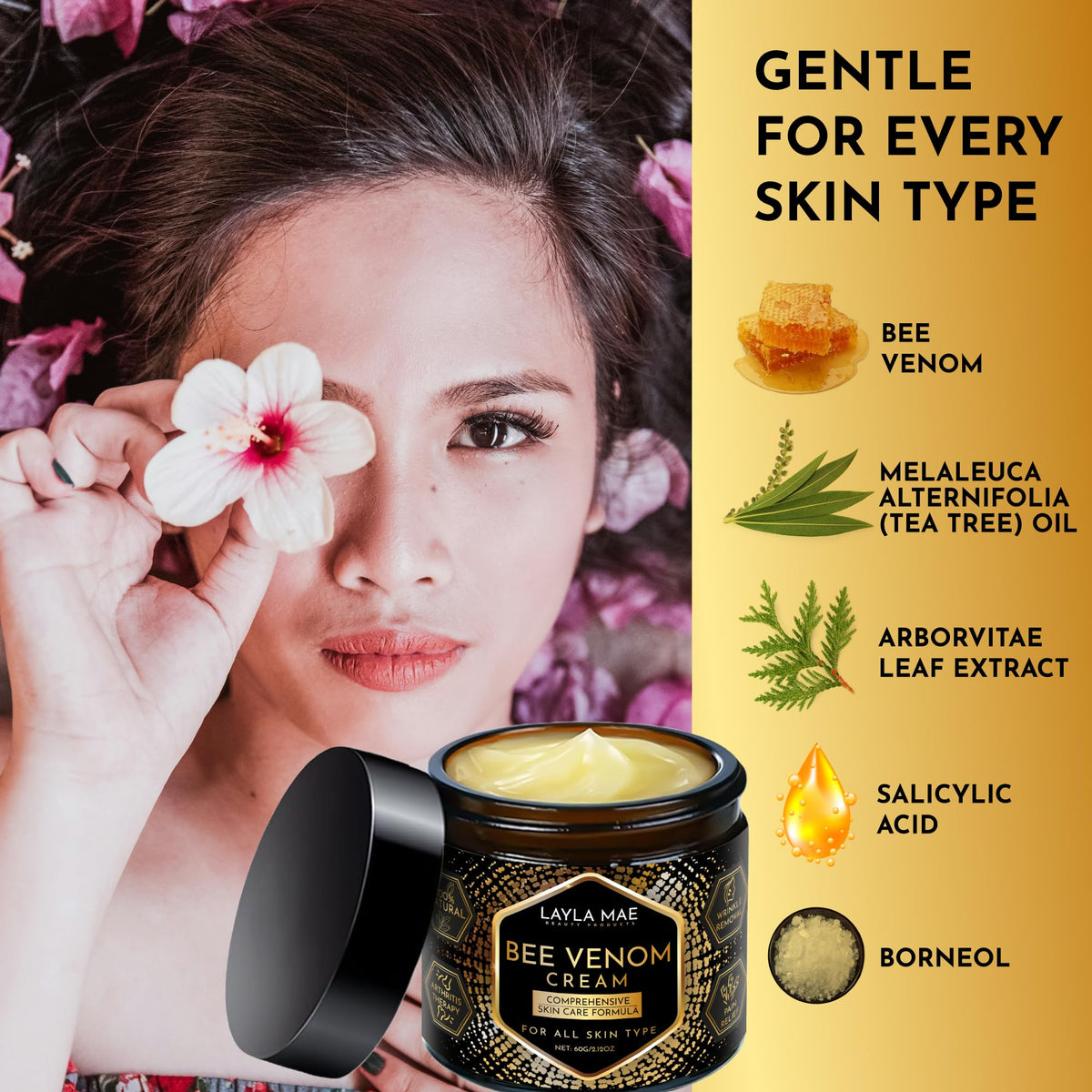 Layla Mae Bee Venom Face Cream for Firming & Wrinkle Care