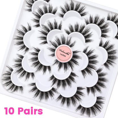 Veleasha Lashes Wispy Lashes Strips Natural Fluffy False Eyelashes (3D07)