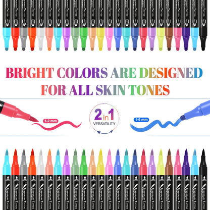 Temporary Tattoos Body Markers 24 Count 50 Temporary Tattoo Stickers 82 Stencils Skin Pens for Teen Girl Gifts Trendy Stuff Cool Birthday Gift Ideas Teens 12 13 14 15 16 17 18 Girls & Adults
