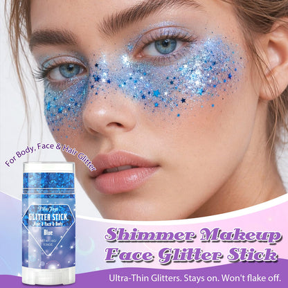 4Pcs Body Glitter Stick Set (Pink/Blue/Gold/Purple) Each 0.56oz