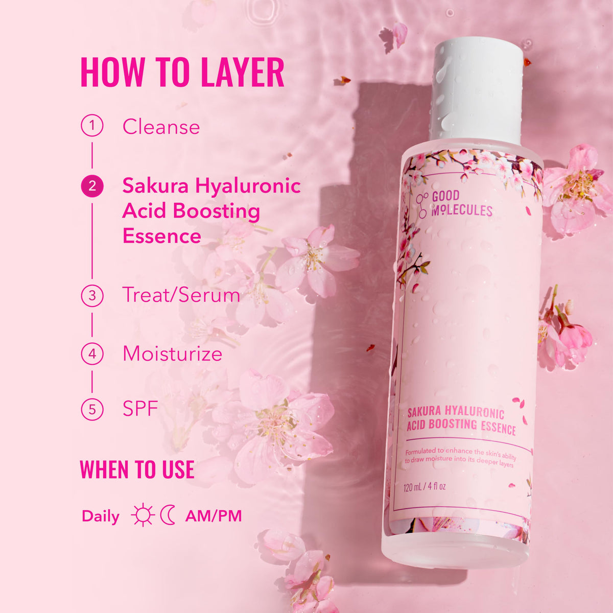 Good Molecules Sakura Hyaluronic Acid Boosting Essence, 4 fl oz