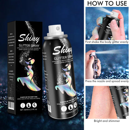 Ragkun Glitter Spray, Hair and Body Glitter Spray, Rave Makeup