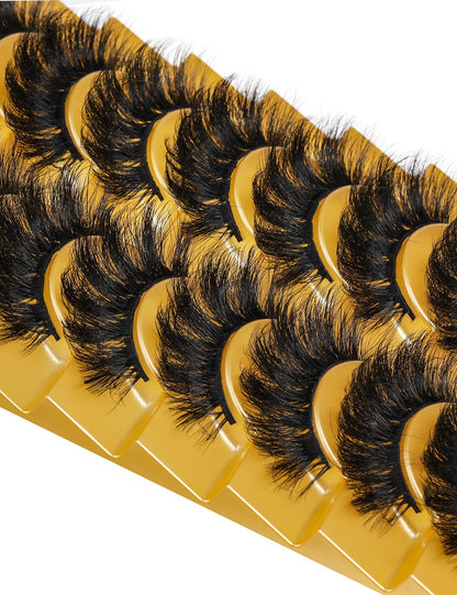 Eyelashes Mink Lashes Fluffy Natural Look False Lashes Wispy Full Eye Lashes 8D 20 mm Long D Curl Strip Eyelashes Pack 10 Pairs Reusable Fake Eyelashes That Look Like Extensions by Goddvenus