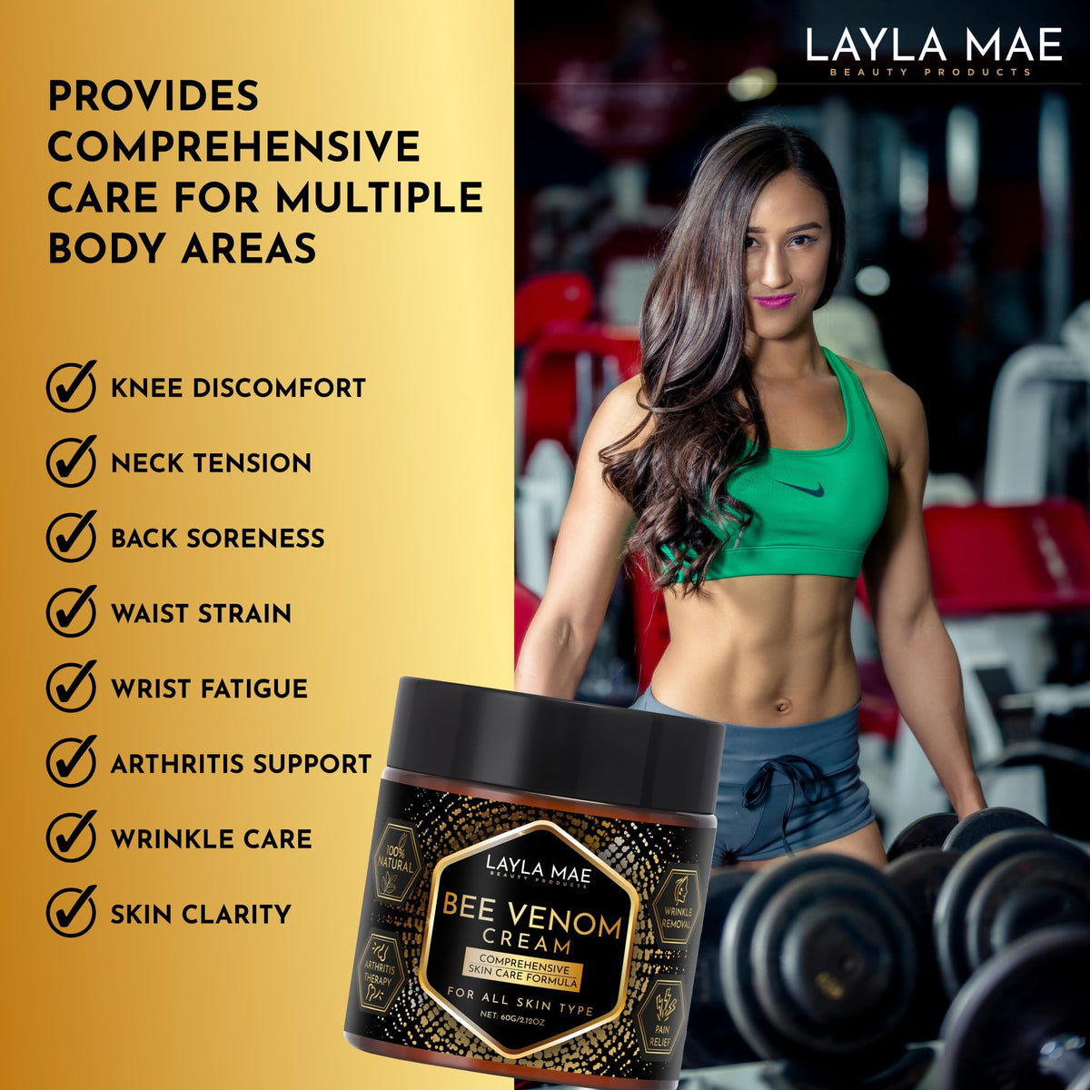 Layla Mae Bee Venom Face Cream for Firming & Wrinkle Care