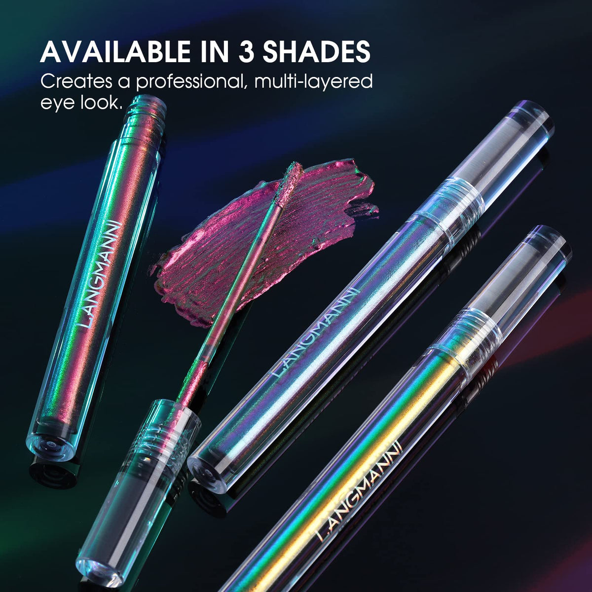 Jolilab 3Pcs Liquid Chameleon Eyeshadow Set, Holographic Multichrome Makeup