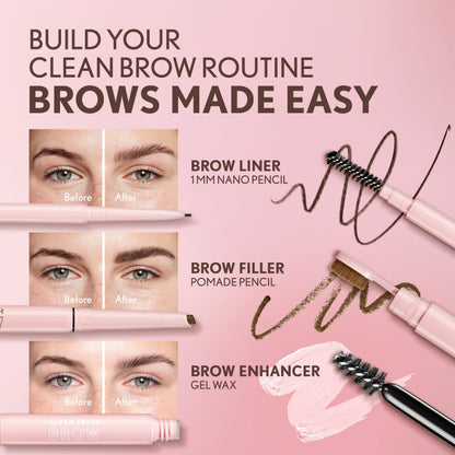 Covergirl Clean Fresh Brow Enhancer, 100 Clear, Gel Wax, Flexible Hold, Non-Sticky, Non-Crunchy, All-Day Wear, Vegan Formula, 0.18 fl oz