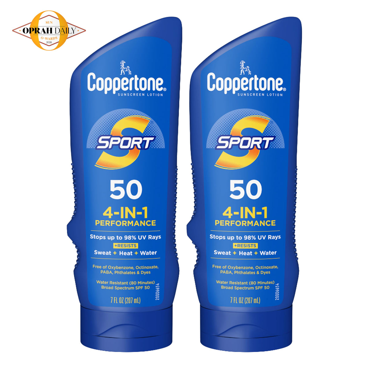 Coppertone SPORT Sunscreen Lotion SPF 50, Value Pack, 2 x 7 FL OZ