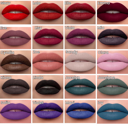 Mynena Jet Black Long Lasting Waterproof Matte Liquid Lipstick - Linda