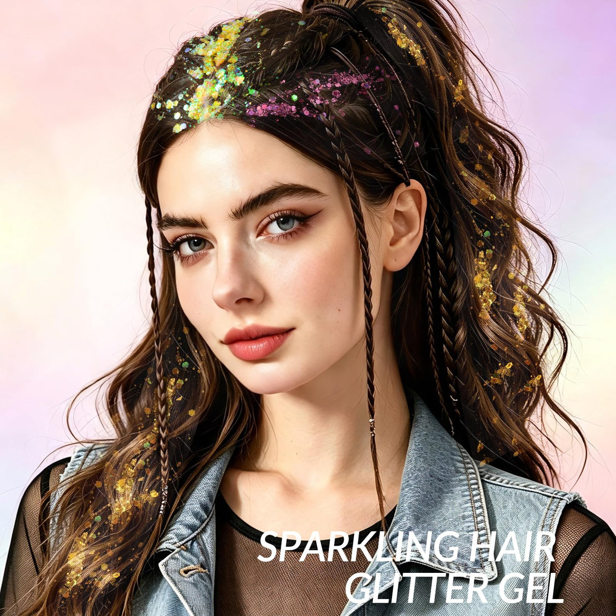 Teenitor 24 Colors Body Glitter Face Glitter Gel Set,5g*24 Hair Glitter Gel