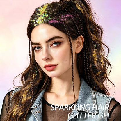 Teenitor 24 Colors Body Glitter Face Glitter Gel Set,5g*24 Hair Glitter Gel