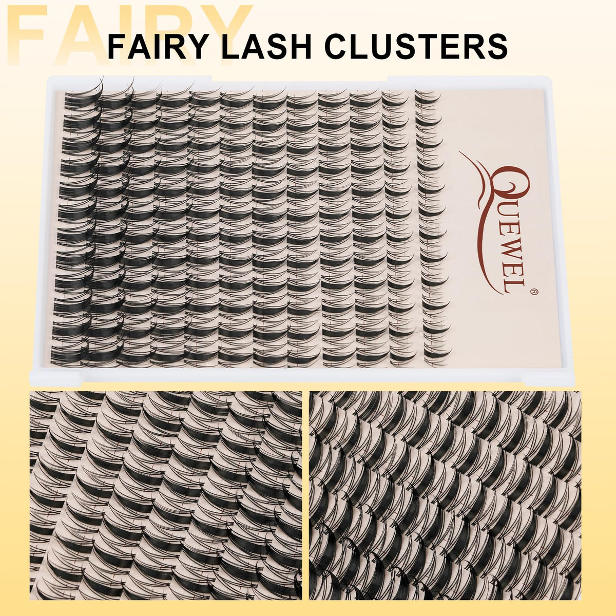 QUEWEL Fairy-Lash Clusters Kit, 144pcs Manga-Lash Clusters Kit