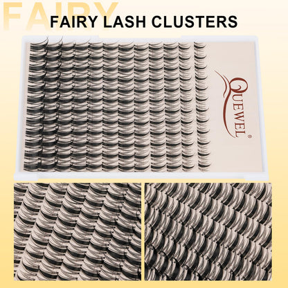 QUEWEL Fairy-Lash Clusters Kit, 144pcs Manga-Lash Clusters Kit