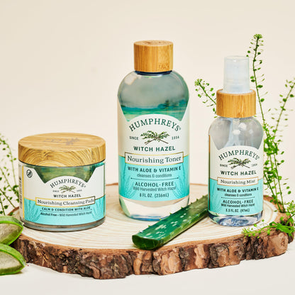 Humphreys Witch Hazel Nourishing Cleansing Pads with Aloe | 60 Rounds
