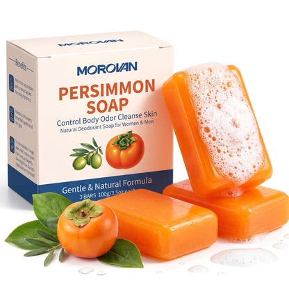 Morovan Persimmon Soap for Body Odor Control - Old People Smell Cleansr