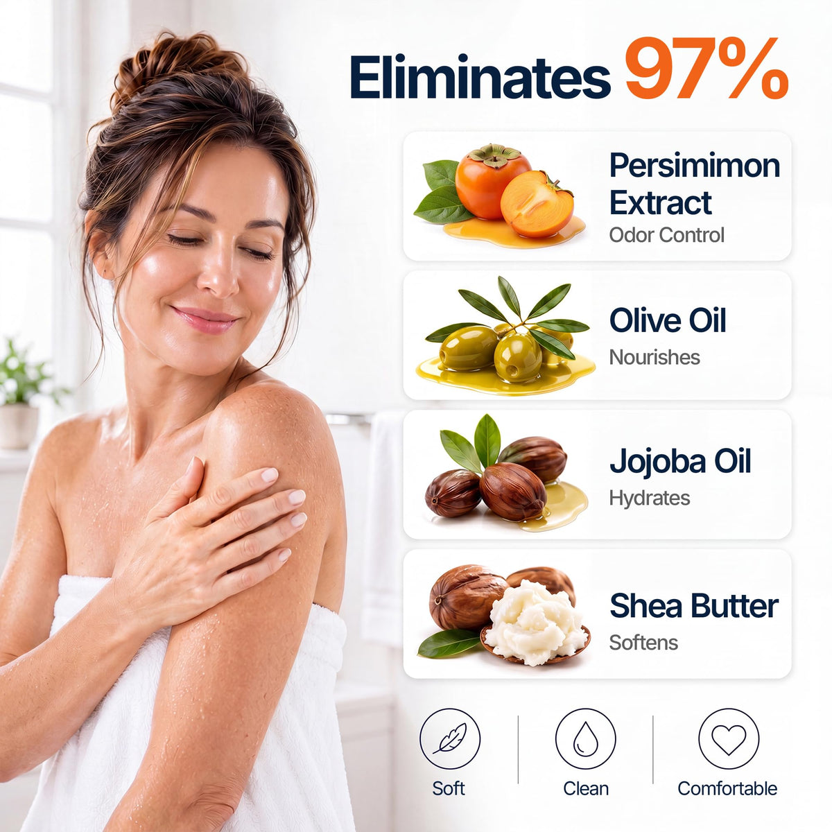 Morovan Persimmon Soap for Body Odor Control - Old People Smell Cleansr