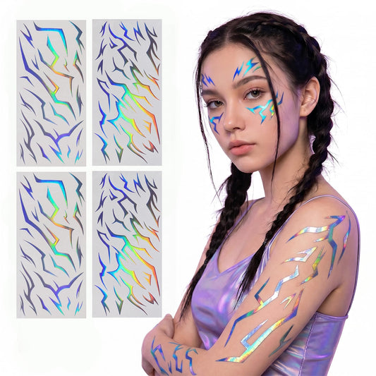 80Pcs Dark Fantasy Demon Mark Temporary Tattoos, K‑Style Rune Symbol Body Stickers for Cosplay Anime, K‑Pop Stage Look, Halloween Party Favors & Costume Accessories