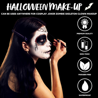 Spooktacular Creations Halloween Makeup Kit Face Painting Set,6 Colors Bruise Makeup Palette,Scar Wax with Spatula Tool,Fake Blood Gel,Blood Spray,Stipple Sponges,SFX Costume Cosplay Party for Adult