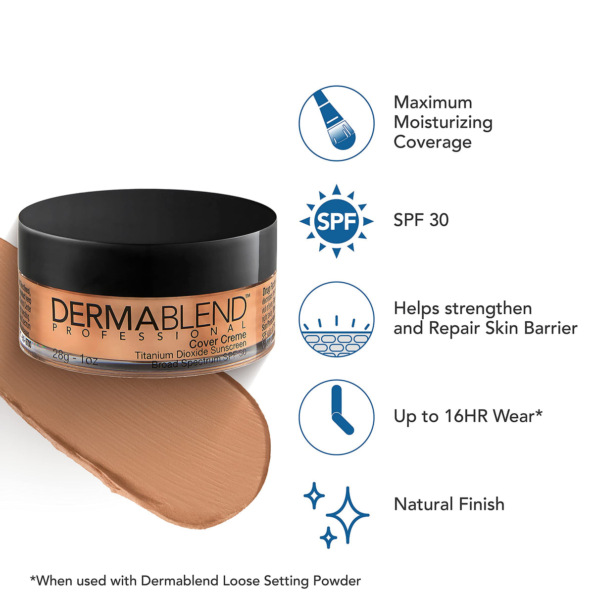 Dermablend Cover Creme Foundation Spf 30, 35C Medium Beige, 1 Oz
