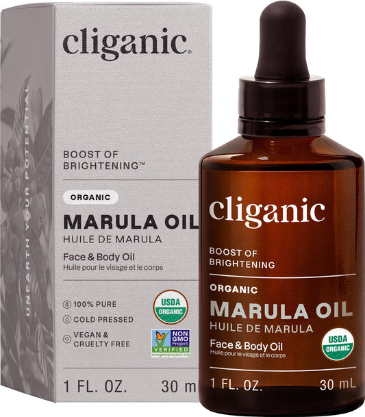 Cliganic Organic Marula Oil, 100% Pure - For Face & Hair | Natural Cold Pressed Unrefined (Packaging May Vary)
