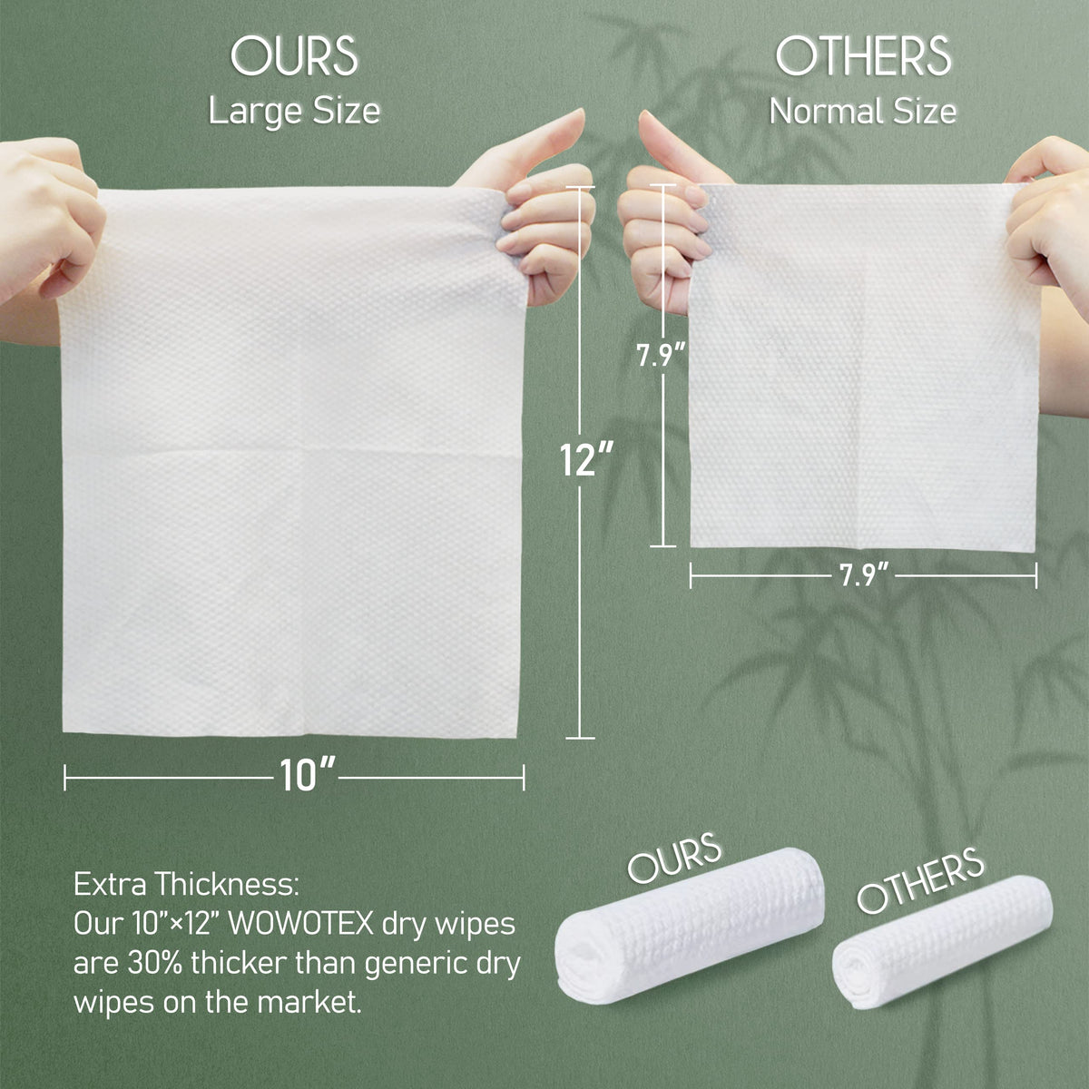 WOWOTEX Bamboo Rayon Disposable Face Towels for Sensitive Skin, Ultra Soft