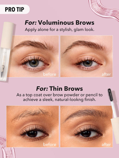 SHEGLAM Set Me Up Brow Gel Long Lasting Waterproof Clear Eyebrow Gel Long Wear Smudge-proof Moisturizing